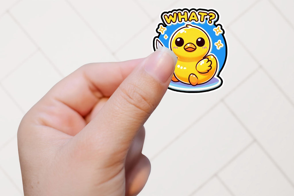 Funny Duck with Knife Sticker - Kawaii Humor
