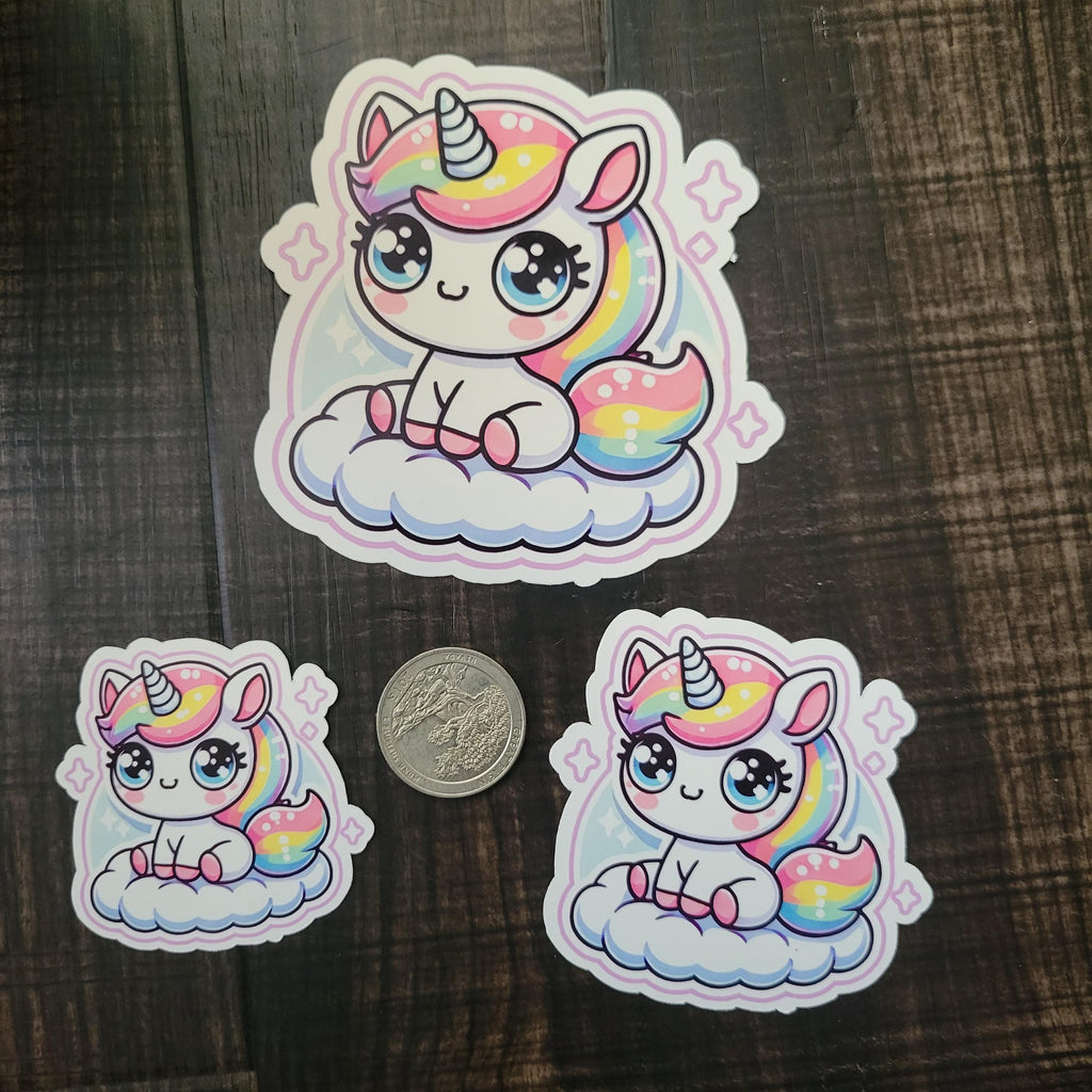 Kawaii Unicorn Sticker: Bubbly Waterproof Decal