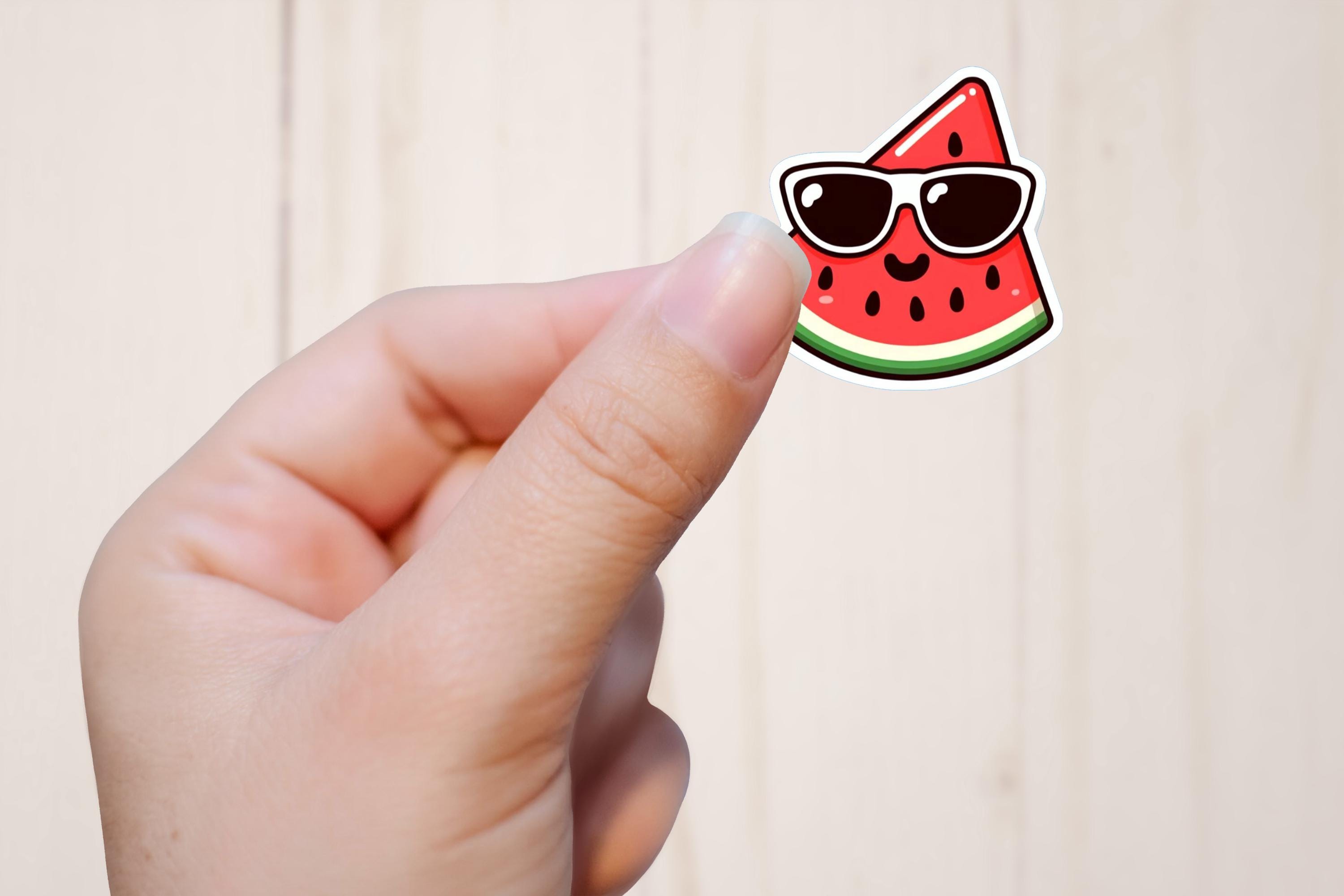 Kawaii watermelon with sunglasses sticker | waterproof vinyl Sticker | phone case sticker | weatherproof | decal | stationary | journaling