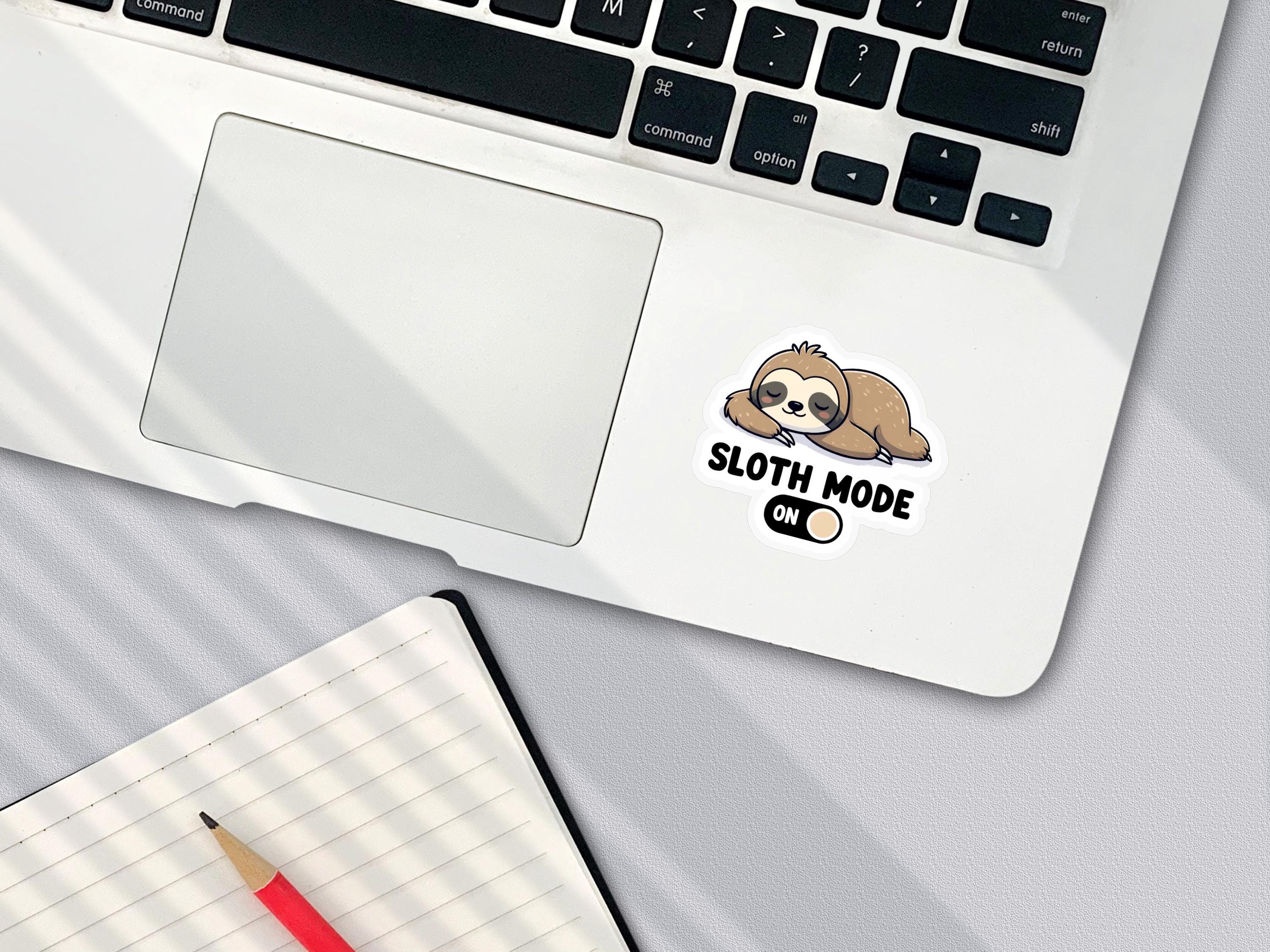Sleeping Sloth Sticker: Waterproof Vinyl, Laptop Decal