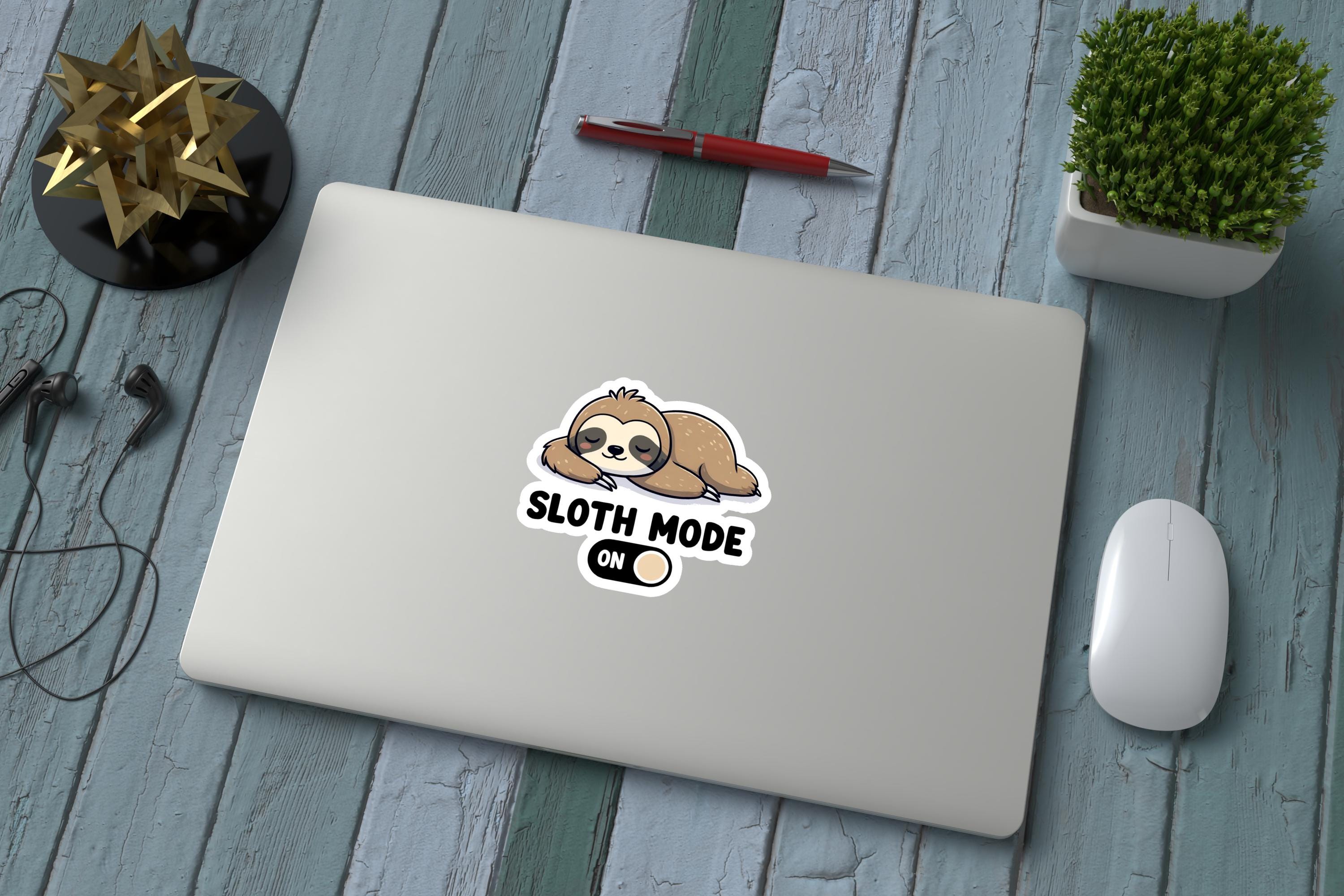 Sleeping Sloth Sticker: Waterproof Vinyl, Laptop Decal