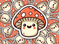 Kawaii Mushroom sticker | Happy Food | waterproof vinyl Sticker | cute phone case sticker | weatherproof | decal | stationary | journaling