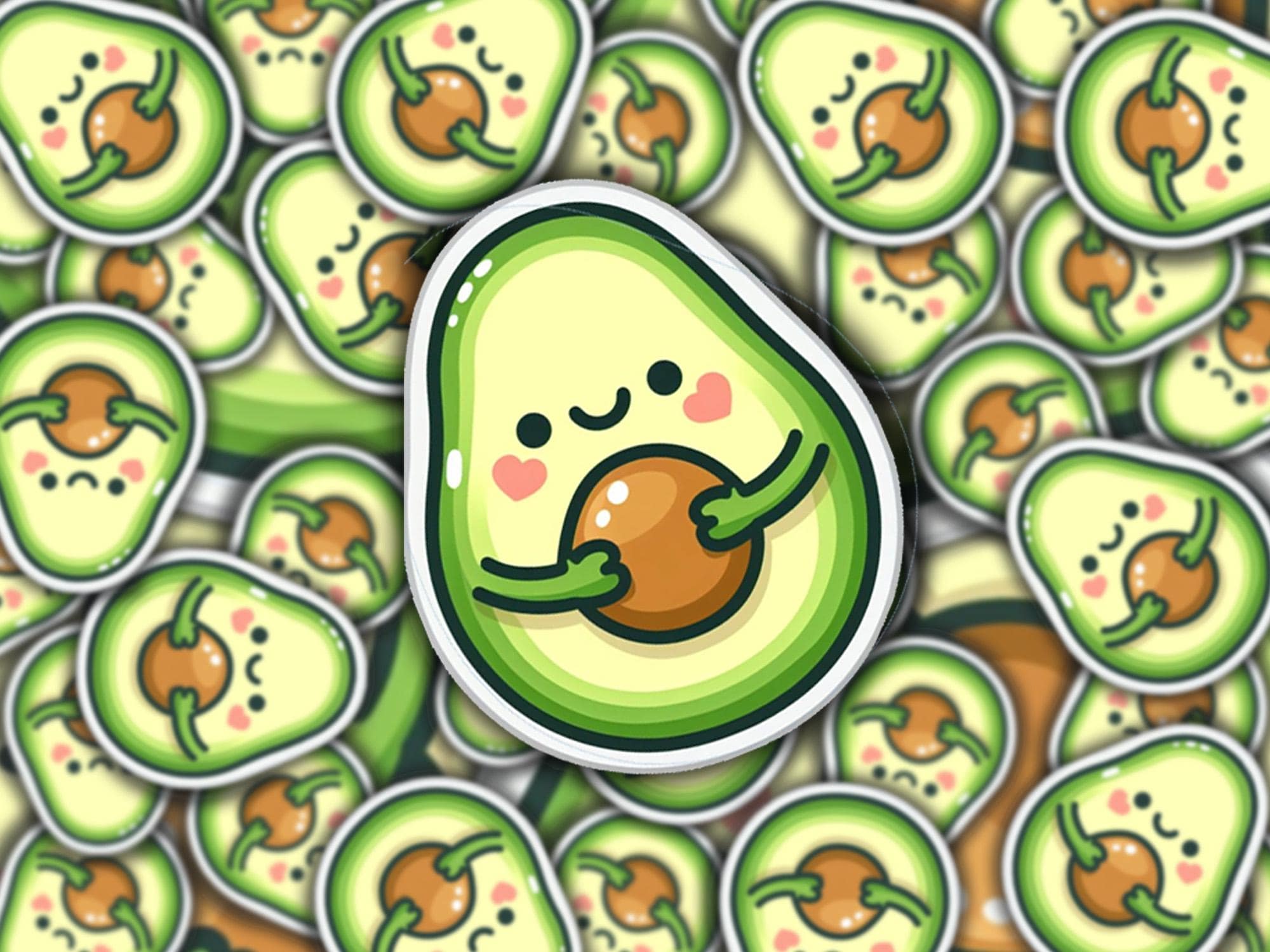 Kawaii Avocado Sticker | Happy Food | waterproof vinyl Sticker | cute phone case sticker | weatherproof | decal | stationary | journaling