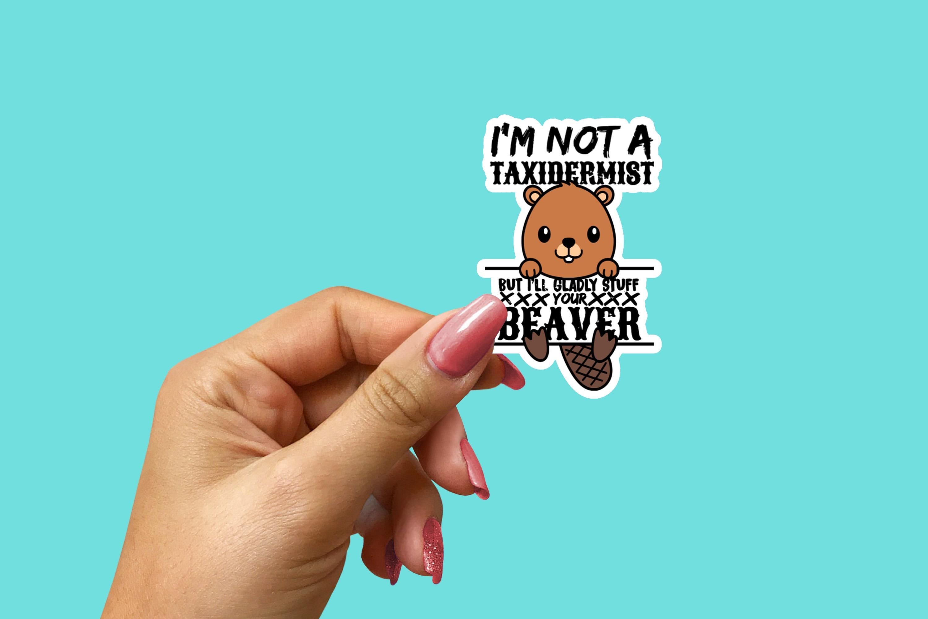 Funny Vulgar Stuff your Beaver Sticker | Adult Humor Laptop Decal