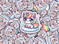 Kawaii Unicorn Sticker: Bubbly Waterproof Decal