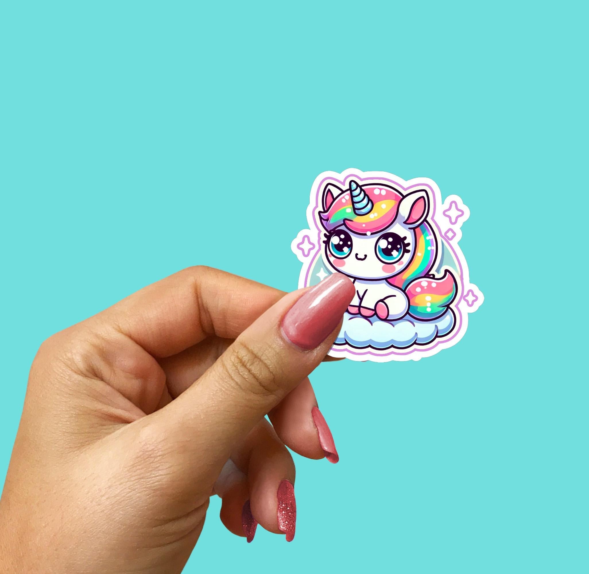Kawaii Unicorn Sticker: Bubbly Waterproof Decal