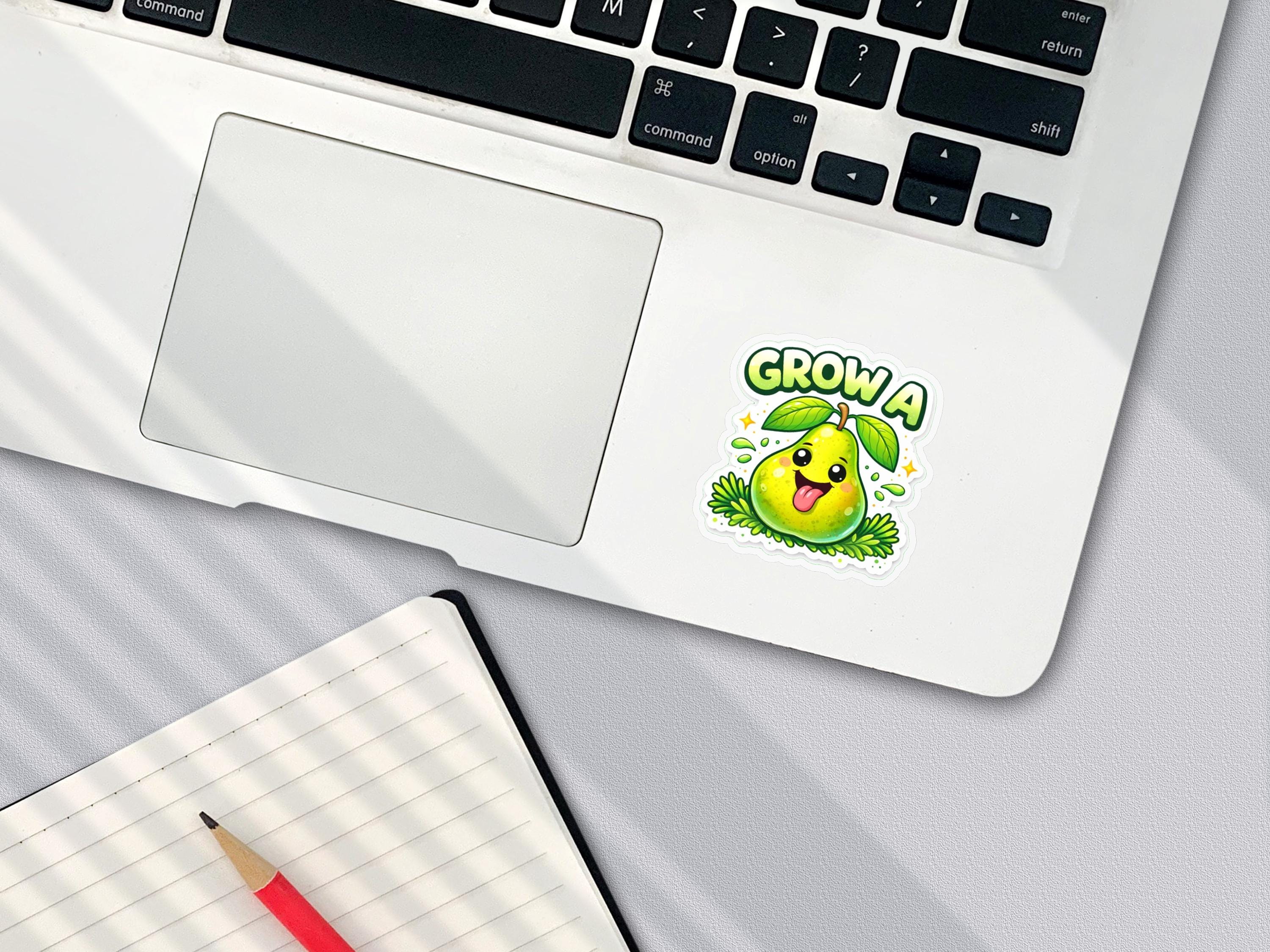 Grow a Pair Pear Sticker, Funny Vulgar Humor, Laptop Decal
