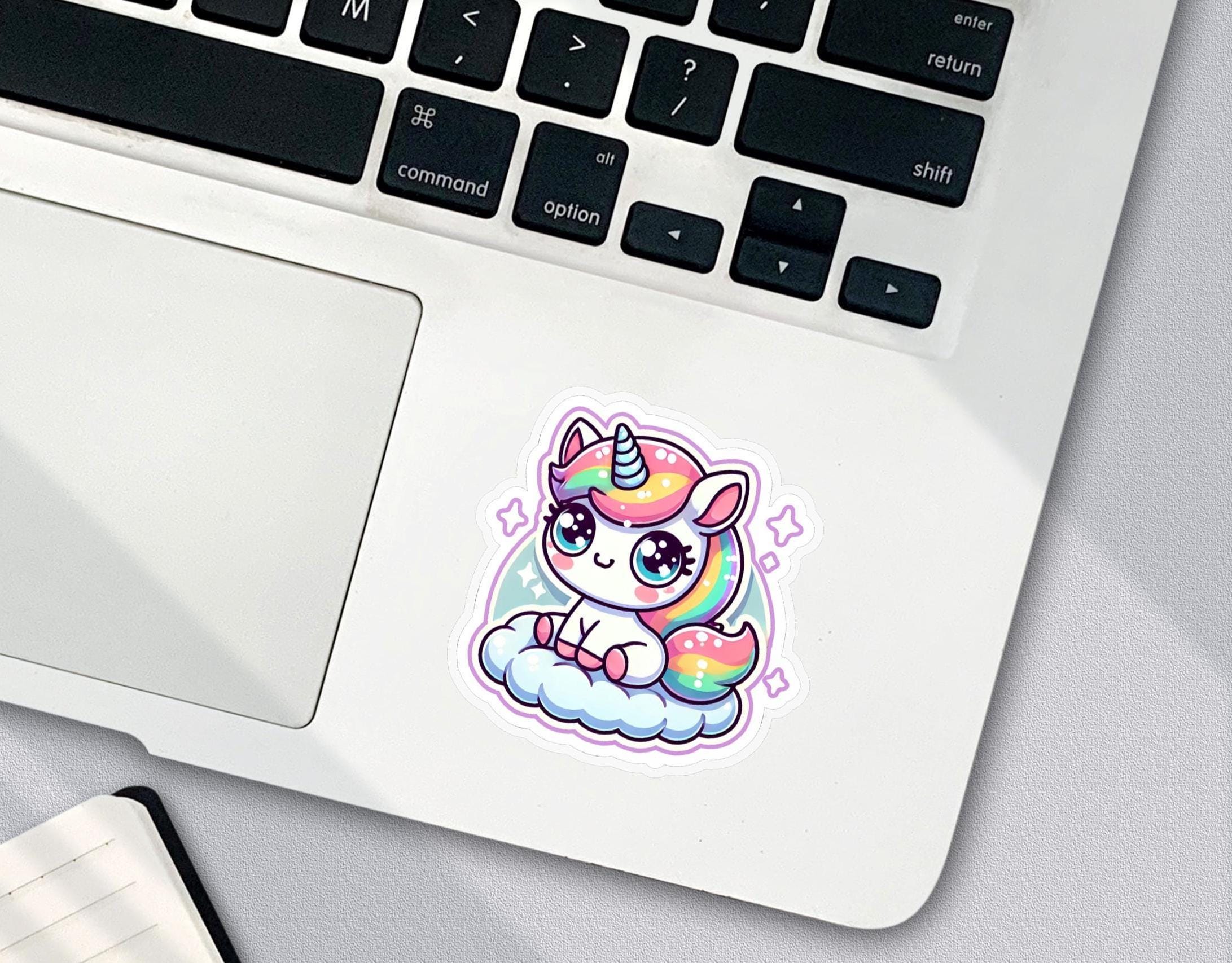 Kawaii Unicorn Sticker: Bubbly Waterproof Decal