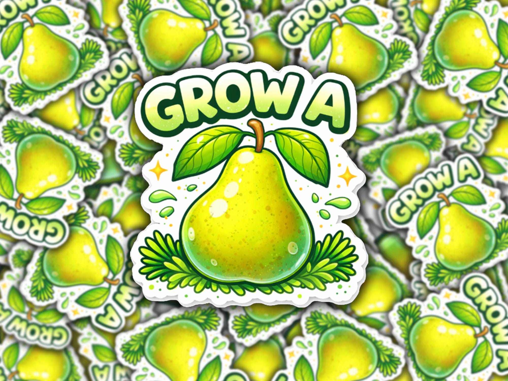 Grow a Pair Pear Sticker, Funny Adult Humor Decal