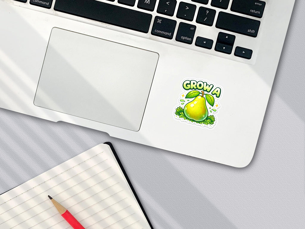 Grow a Pair Pear Sticker, Funny Adult Humor Decal