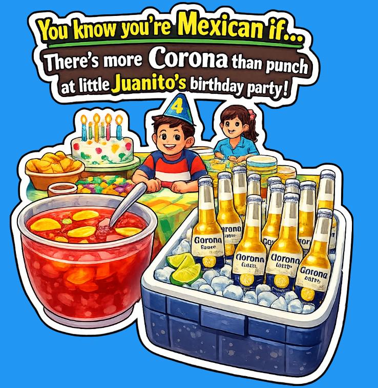 Funny Mexican Fiesta Sticker – Corona Birthday Party Meme