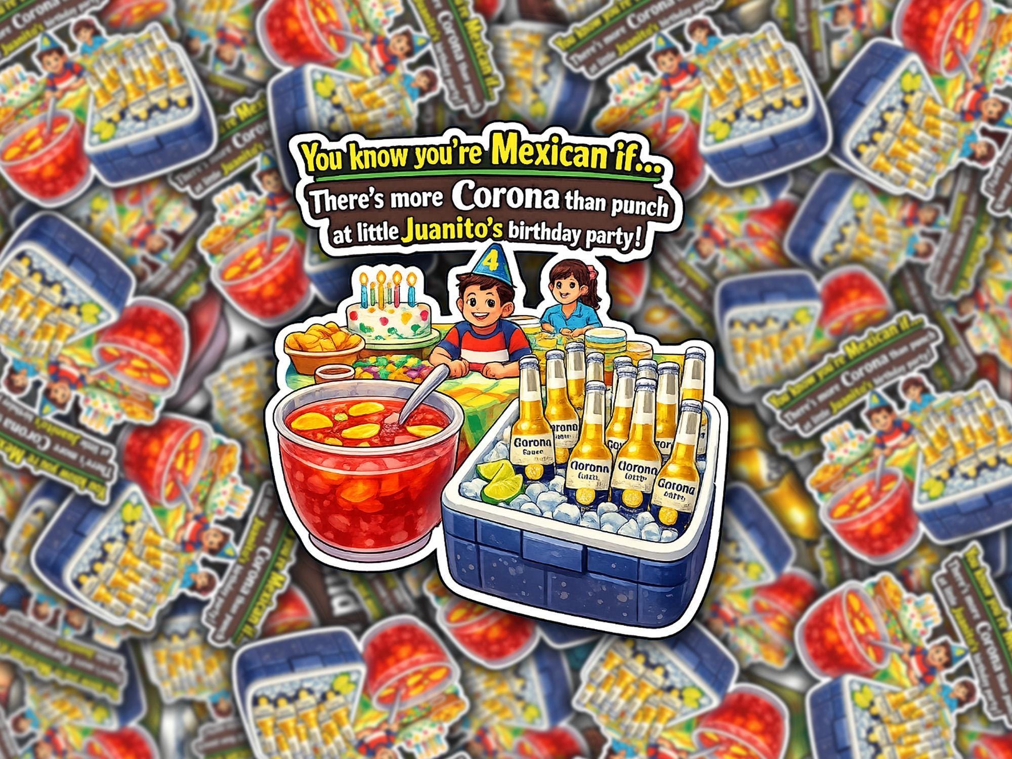 Funny Mexican Fiesta Sticker – Corona Birthday Party Meme