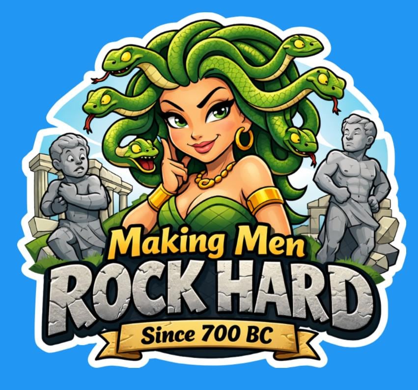 Funny Medusa Sticker – Adult Humor Mythology Die Cut