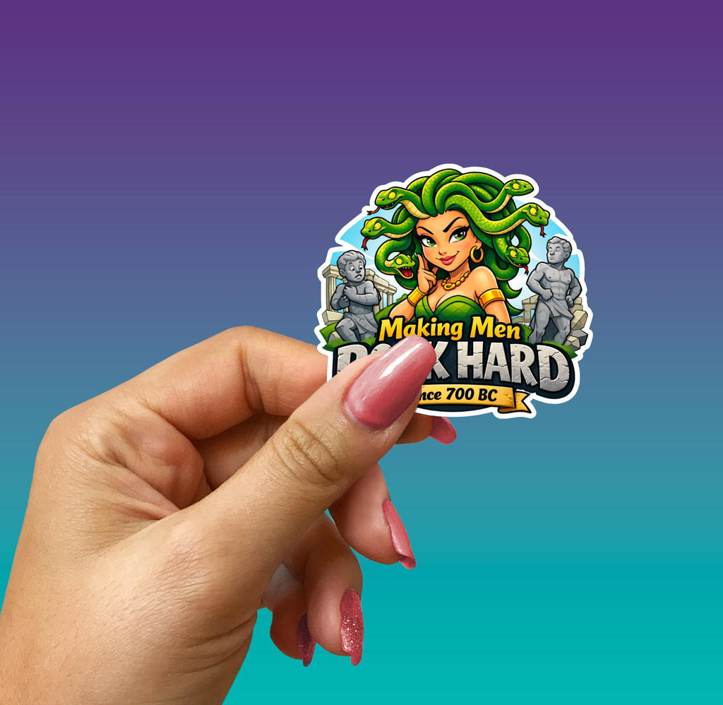 Funny Medusa Sticker – Adult Humor Mythology Die Cut