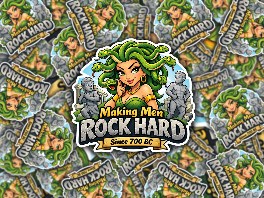 Funny Medusa Sticker – Adult Humor Mythology Die Cut