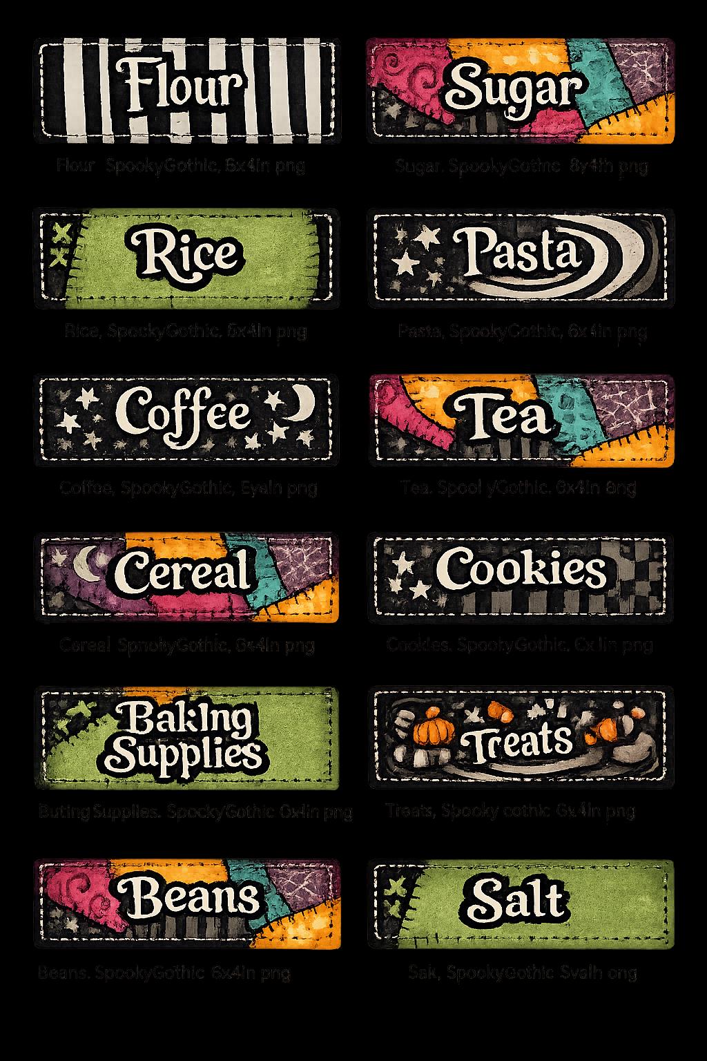 Pantry Labels set | Spooky Kitchen Stickers, Halloween Decor