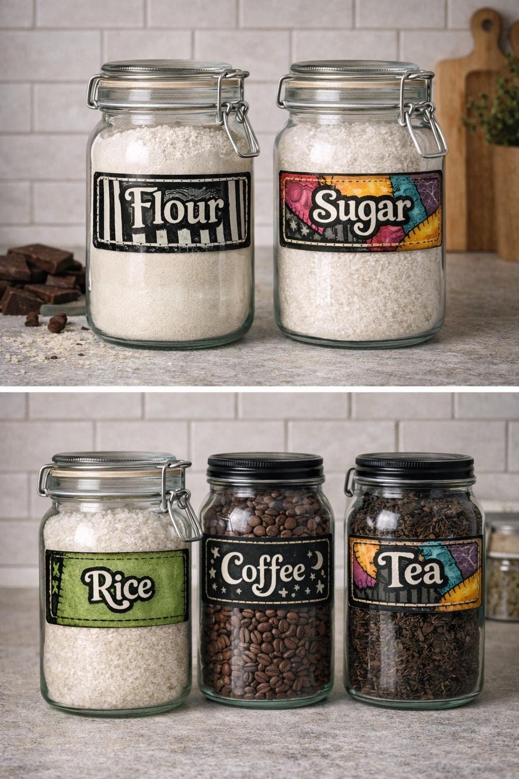 Pantry Labels set | Spooky Kitchen Stickers, Halloween Decor