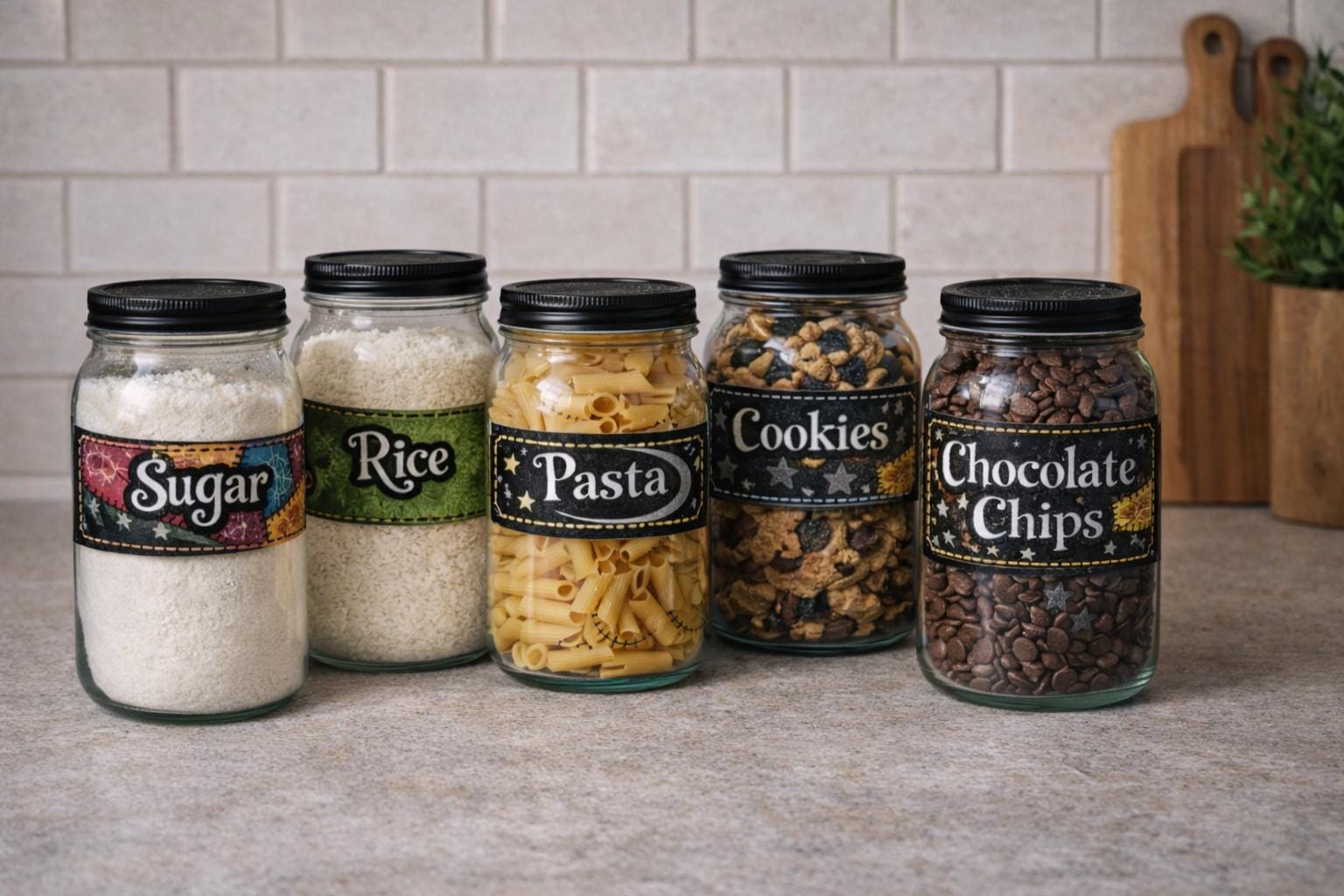 Pantry Labels set | Spooky Kitchen Stickers, Halloween Decor