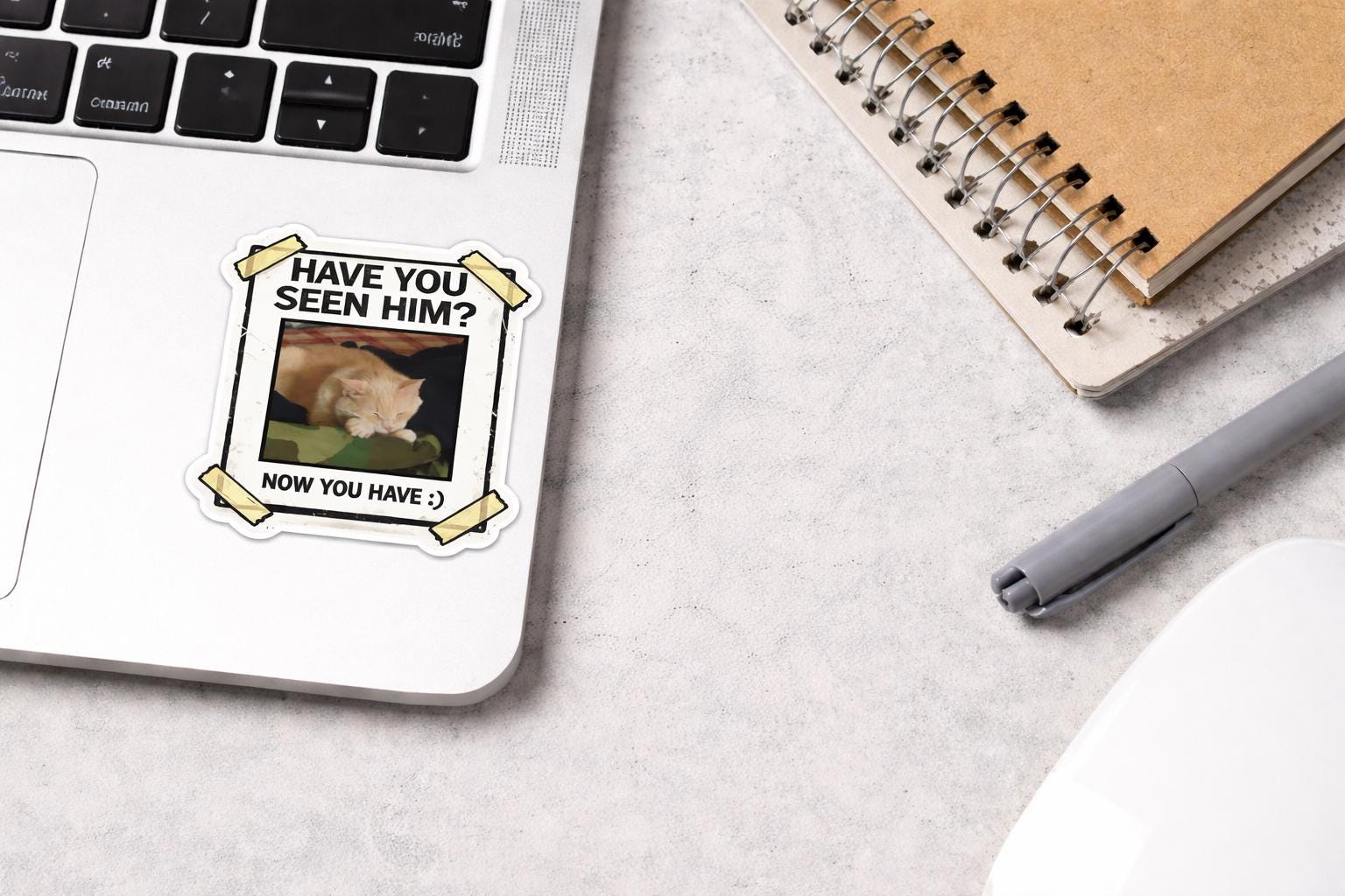 Custom Pet Sticker | Funny "Have You Seen Him?" Cat Dog Portrait Decal