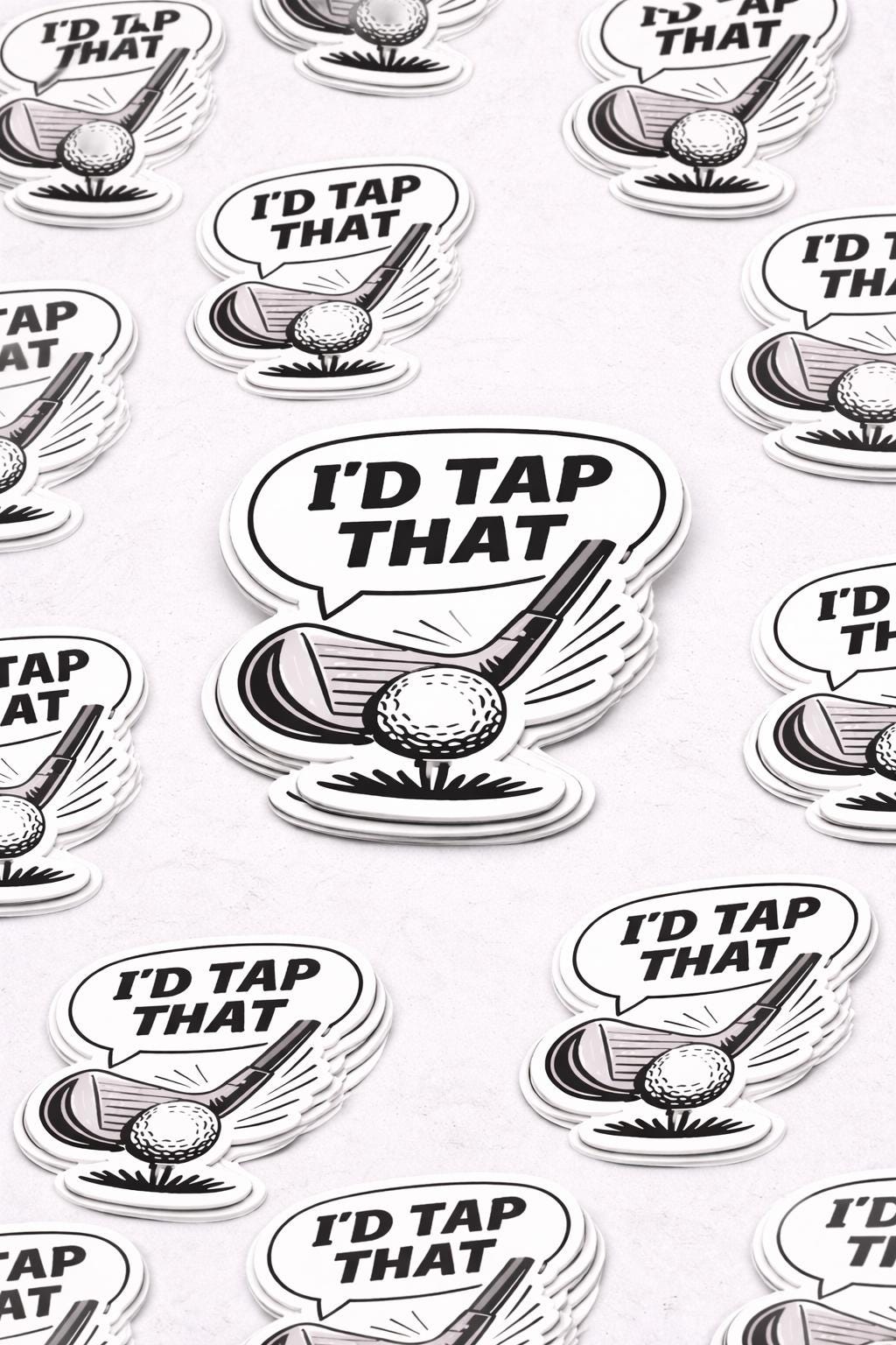 Funny Golf Sticker – "I'd Tap That" Decal for Golfers
