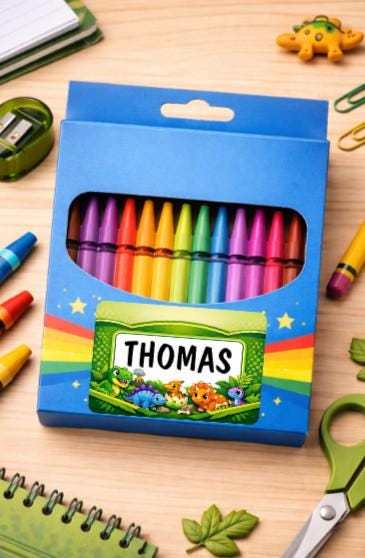 Dinosaur Name Labels for Kids | Waterproof School Supply Stickers (Personalized)