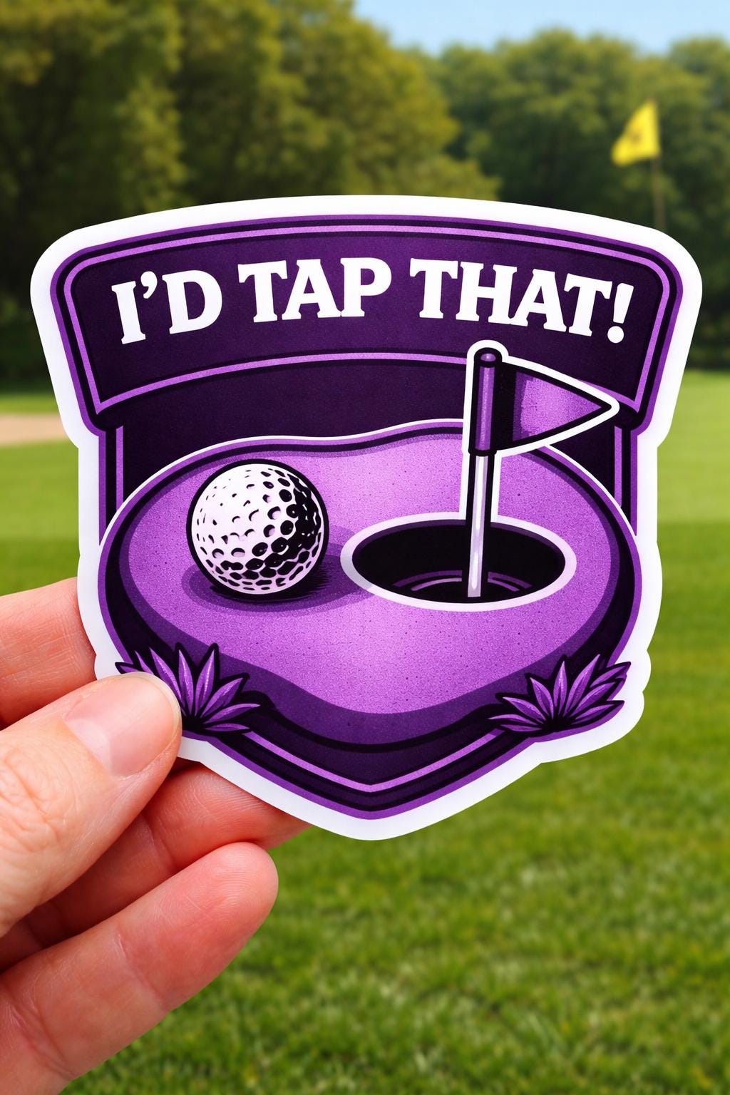 Funny Golf Sticker – “I’d Tap That” Pun Decal Vinyl for Water Bottles, Laptops, toolbox