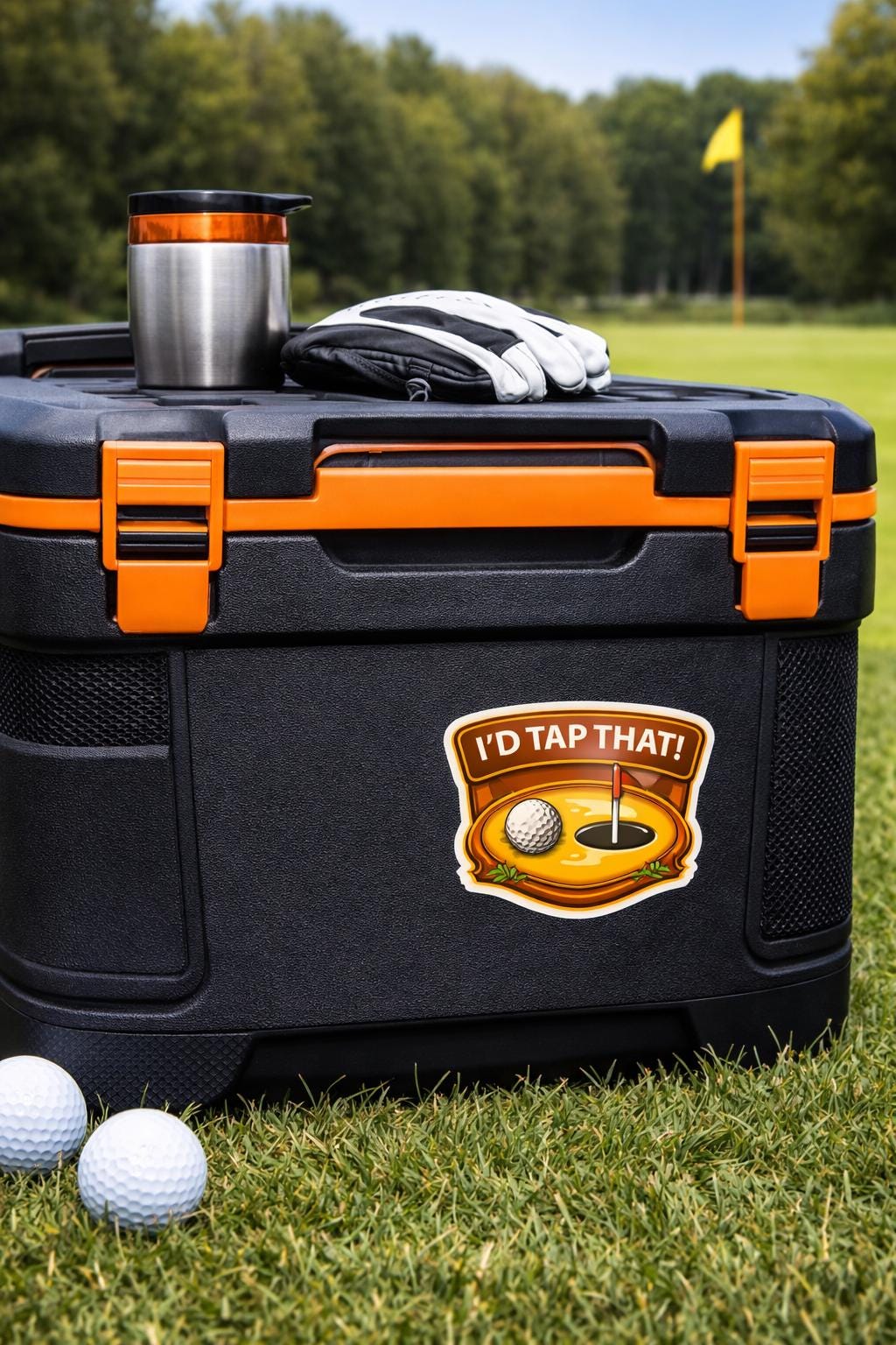 Funny Golf Sticker – “I’d Tap That” Pun Decal Vinyl for Water Bottles, Laptops, toolbox