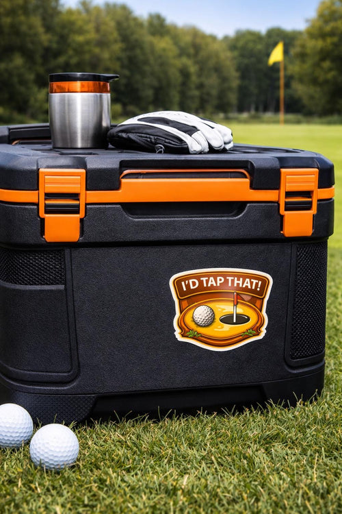 Funny Golf Sticker – “I’d Tap That” Pun Decal Vinyl for Water Bottles, Laptops, toolbox
