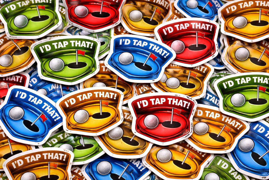 Funny Golf Sticker – “I’d Tap That” Pun Decal Vinyl for Water Bottles, Laptops, toolbox