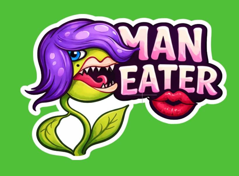 Man Eater Piranha Plant Sticker | Sassy Carnivorous Vinyl Decal