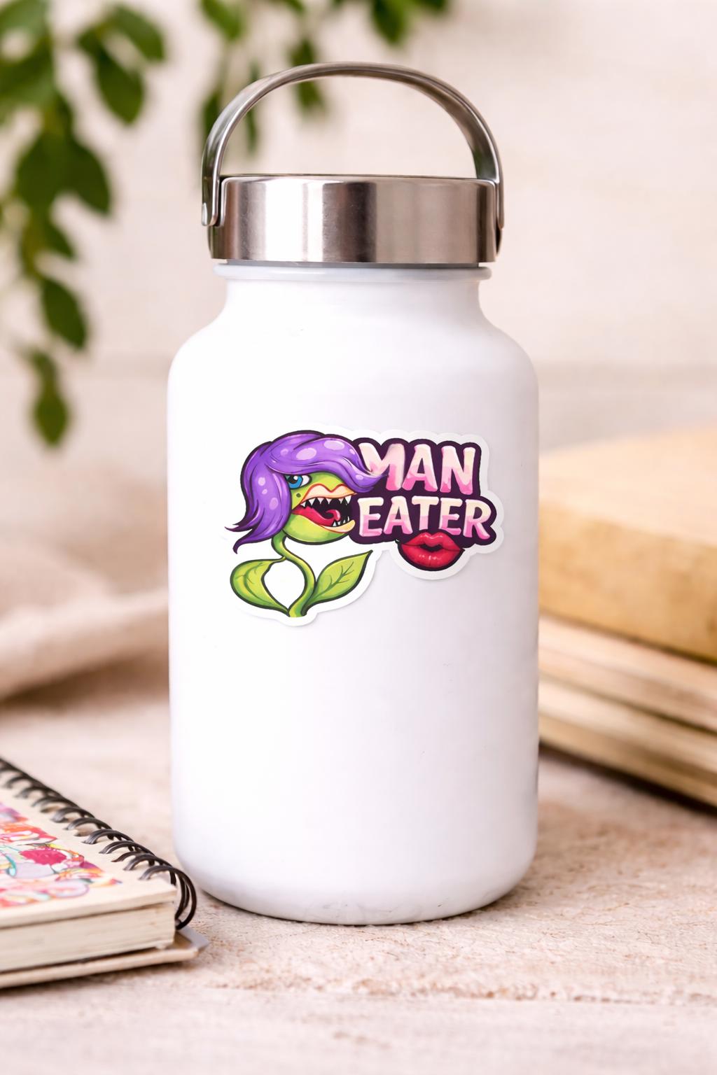 Man Eater Piranha Plant Sticker | Sassy Carnivorous Vinyl Decal