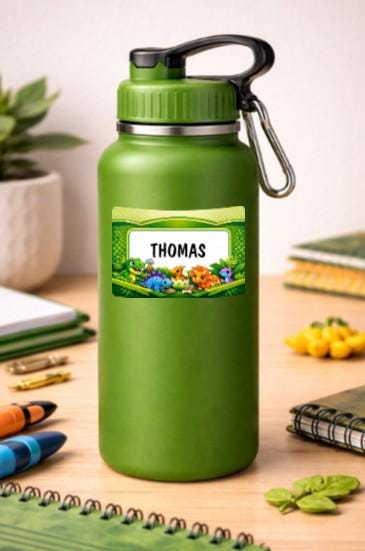 Dinosaur Name Labels for Kids | Waterproof School Supply Stickers (Personalized)