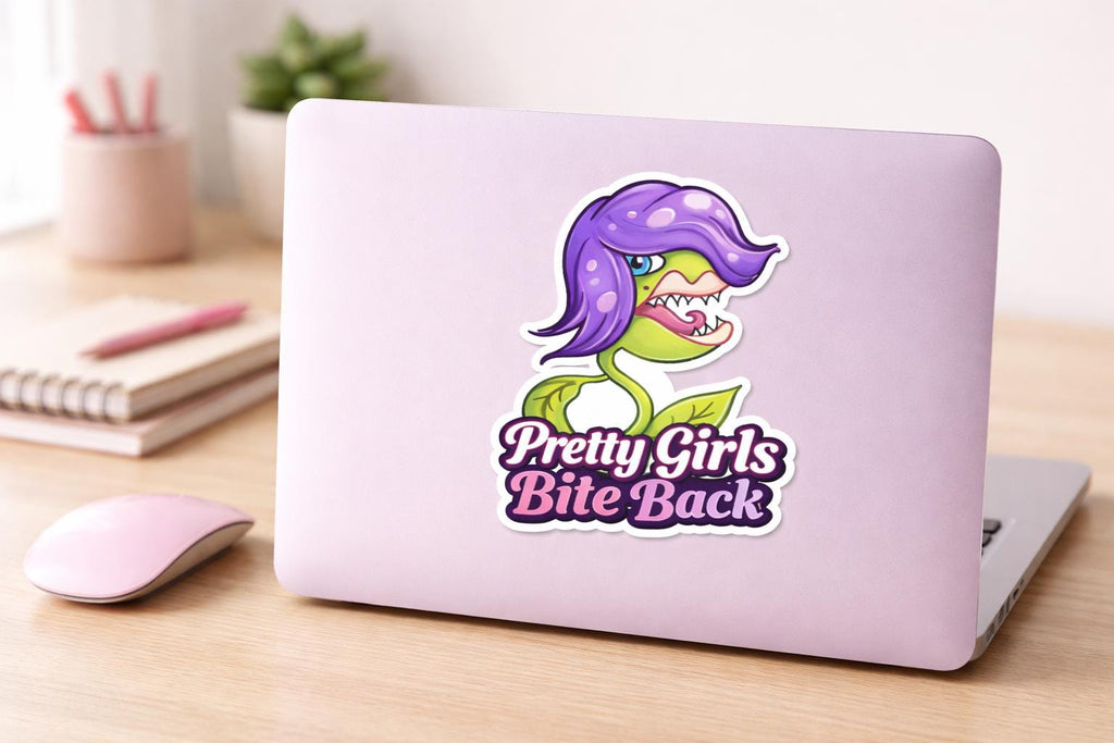 Venus Flytrap Sticker, Goth Plant Decal, water bottle Vinyl Laptop Sticker