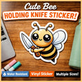 Bee Holding Knife Sticker