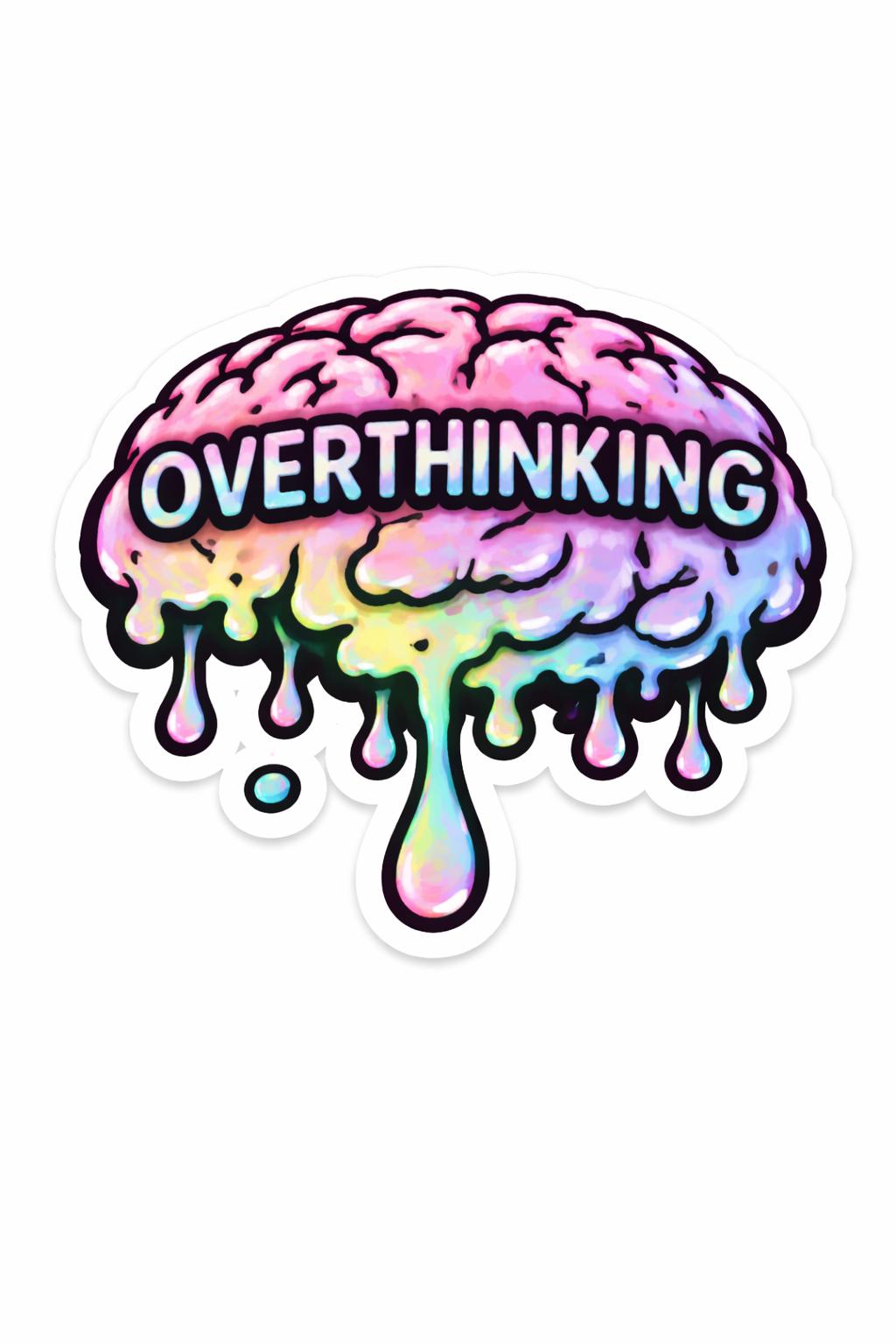 Melting Brain Sticker, Rainbow Gradient, Mental Health Decal, Edgy Vinyl Art