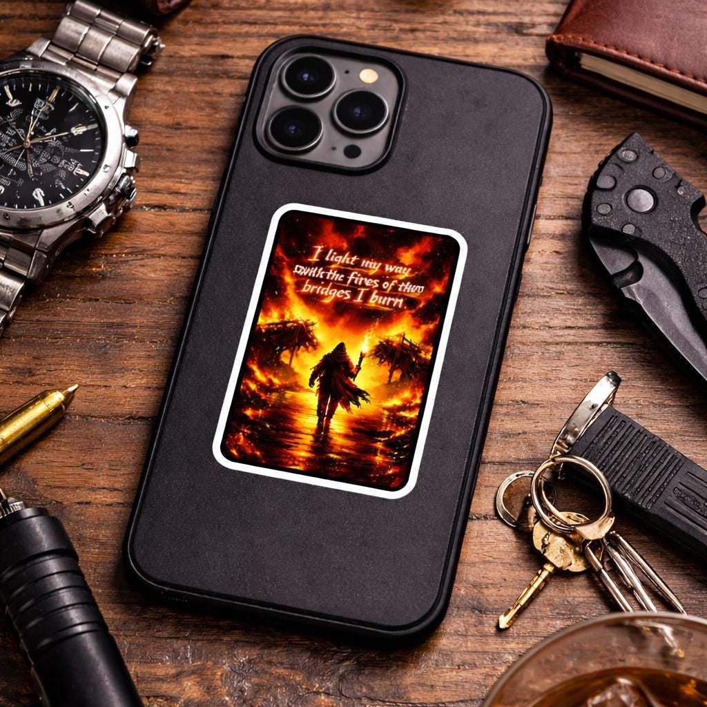 Burning Bridges Quote Sticker