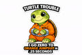 Turtle Trouble Sticker, Funny Orange Jumpsuit Vinyl Decal (Waterproof)