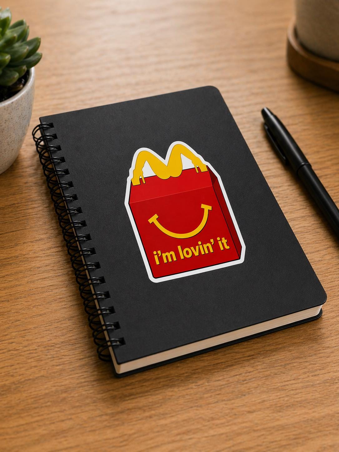 Funny Parody Meal Box Sticker, Water Resistant Vinyl Decal