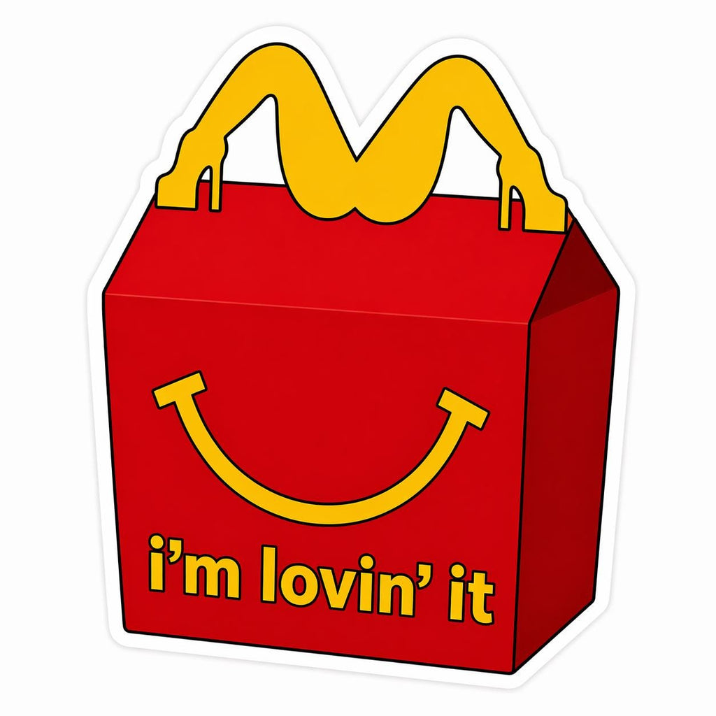 Funny Parody Meal Box Sticker, Water Resistant Vinyl Decal