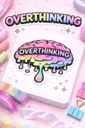 Melting Brain Sticker, Rainbow Gradient, Mental Health Decal, Edgy Vinyl Art