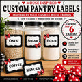 Custom Mouse Inspired Pantry Labels – Water Resistant Kitchen Organization (Set of 6)