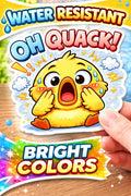 Shocked Duck Sticker, Funny Kawaii Cartoon Vinyl Decal (Water-Resistant)