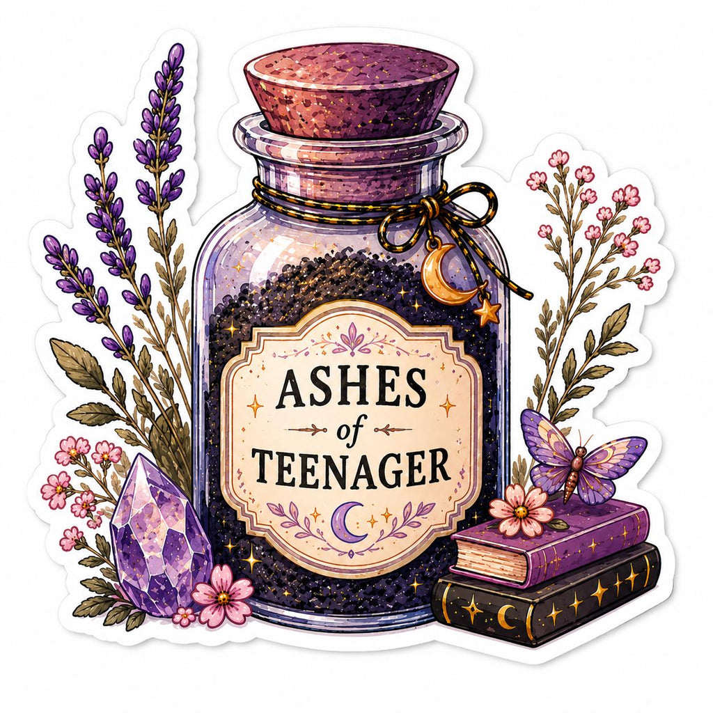 Ashes of Teenager Sticker, Funny Teacher Whimsical Apothecary Decal, High School Teacher Gift, Witchy Librarian Sticker Middle school