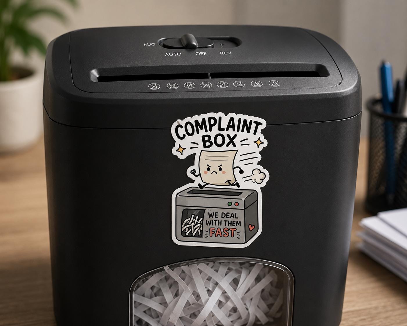 Complaint Box Sticker, Funny Office Sticker, Sarcastic Shredder Decal, Coworker Gift, Passive Aggressive Humor, Cute Work Sticker
