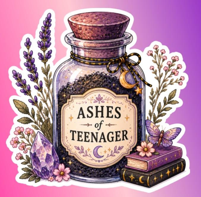 Ashes of Teenager Sticker, Funny Teacher Whimsical Apothecary Decal, High School Teacher Gift, Witchy Librarian Sticker Middle school